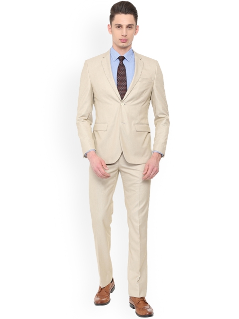 

Van Heusen Men Beige Solid Slim Fit Formal Suit