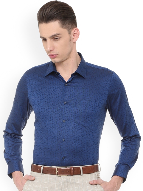 

Van Heusen Men Navy Blue Slim Fit Printed Formal Shirt