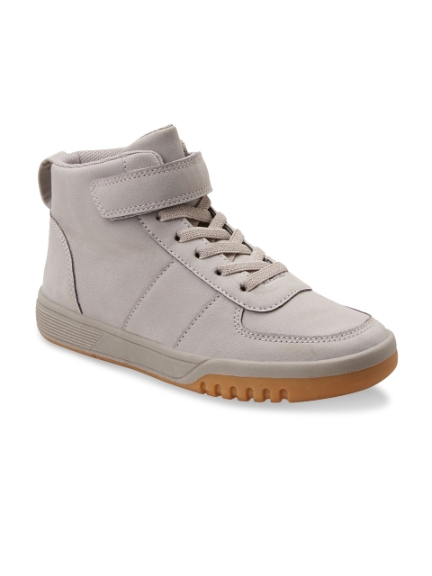 

next Boys Grey Solid Synthetic Mid-Top Sneakers