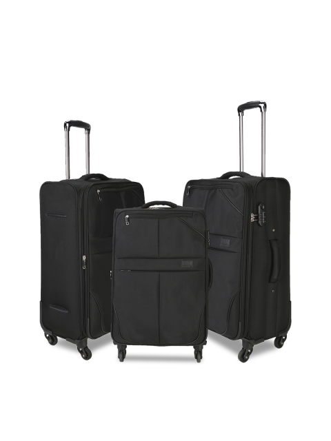 

Nasher Miles Brunei Set of 3 Black (Large, Medium, Small) Trolley Bags