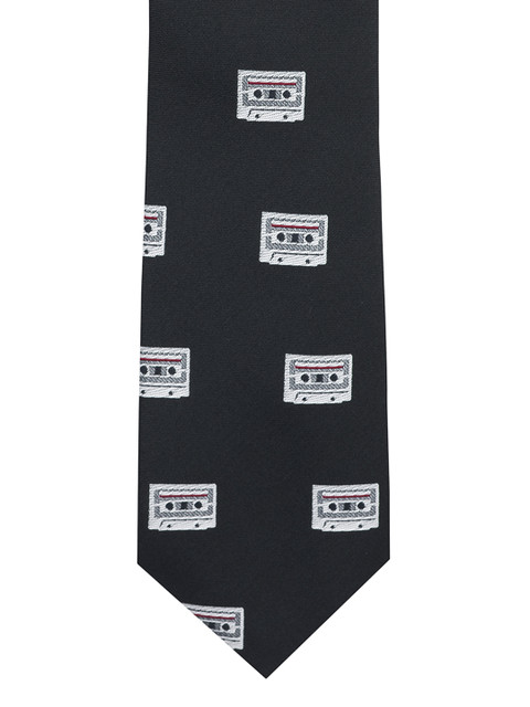 

The Tie Hub Navy Blue & White Woven Design Broad Tie
