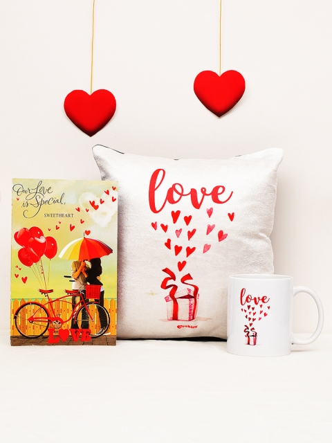 

Archies Love Gifts Valentines Day Special Mug & Cushion + Greeting Card - Pack of 3, Multi