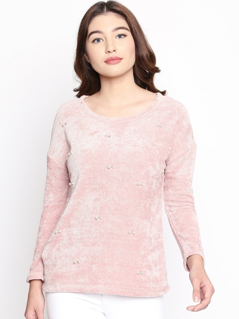 

Annabelle by Pantaloons Women Pink Self Design Pullover