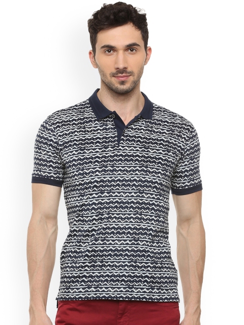 

Van Heusen Sport Men Navy Blue Printed Polo Collar T-shirt