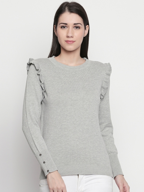 

Honey by Pantaloons Women Grey Melange Solid Top