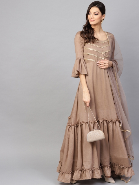 

Inddus Taupe Solid Dupatta