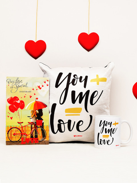 

Archies Love Gifts Valentines Day Special Mug with Cushion & Greeting Card, Multi
