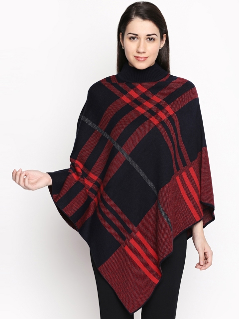 

Annabelle by Pantaloons Women Red & Black Checked Poncho
