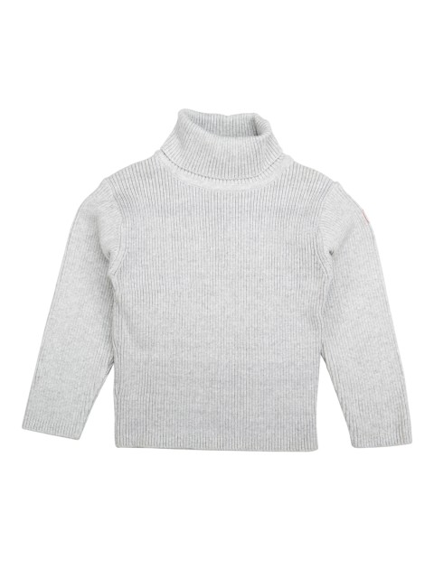 

MeeMee Kids Grey Melange Solid Wool Pullover Sweater