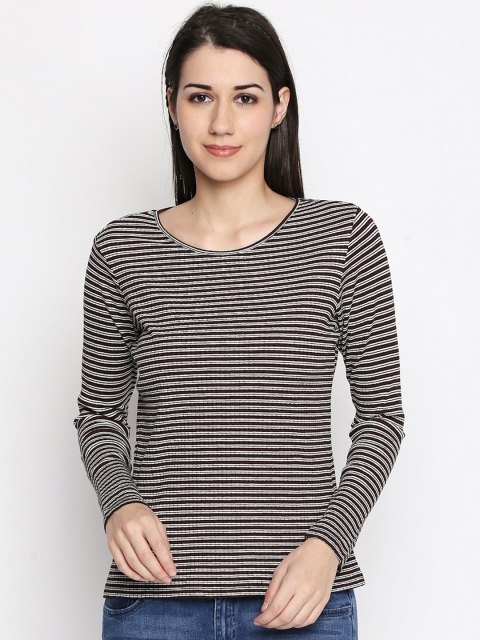 

Annabelle by Pantaloons Women Black & White Striped Top