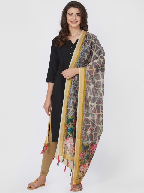 

Faserz Grey Printed Dupatta