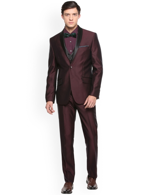 

Van Heusen Maroon Single-Breasted Two-Piece Suit