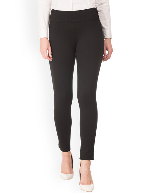 

Cherokee Women Black Regular Fit Solid Regular Trousers