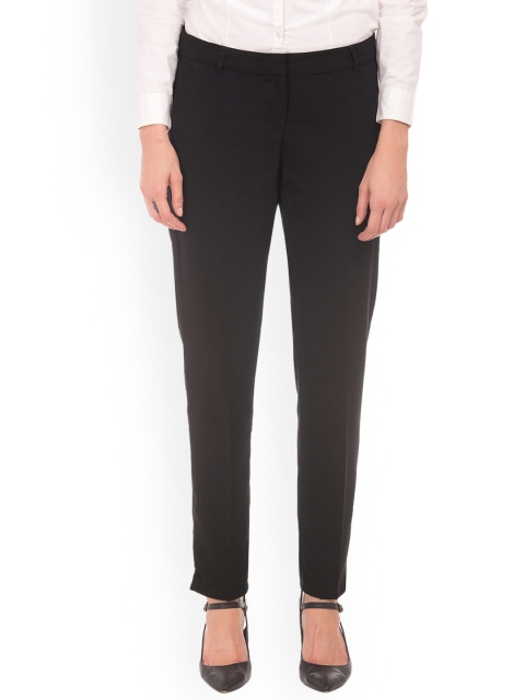 

Cherokee Women Black Regular Fit Solid Regular Trousers