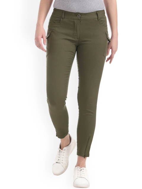 

Cherokee Women Green Regular Fit Solid Cargos