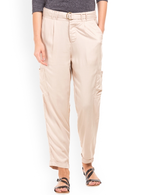 

Cherokee Women Beige Regular Fit Solid Trousers