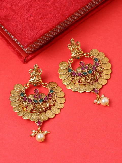 

Voylla Women Gold-Toned Contemporary Drop Earrings