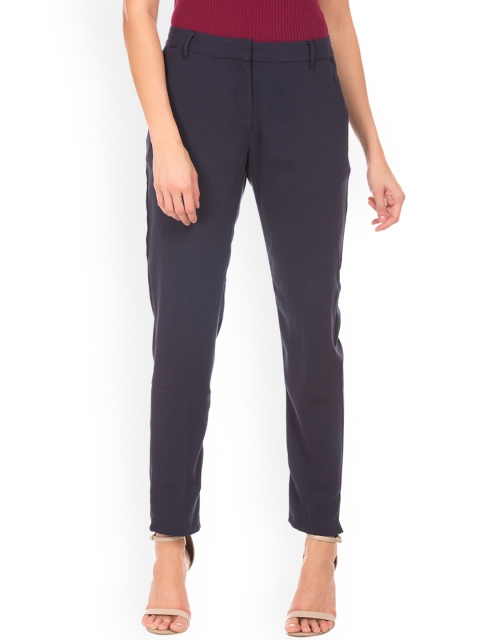 

Cherokee Women Navy Blue Regular Fit Solid Trousers