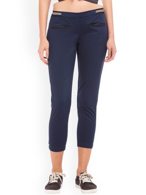 

Cherokee Women Navy Blue Regular Fit Solid Trousers