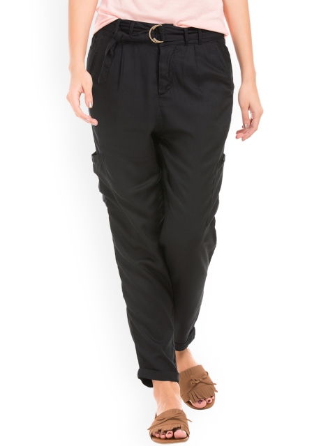 

Cherokee Women Black Regular Fit Solid Regular Trousers