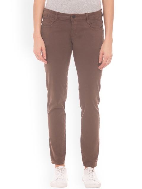 

Cherokee Women Brown Skinny Fit Solid Regular Trousers