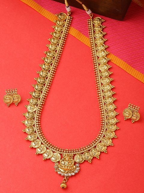 

Voylla Women Gold-Plated Handcrafted Mahalaxmi Traditional Jewellery Set