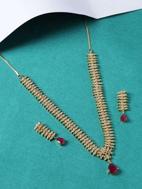 

Voylla Women Gold-Plated & CZ Stone-Studded Jewellery Set