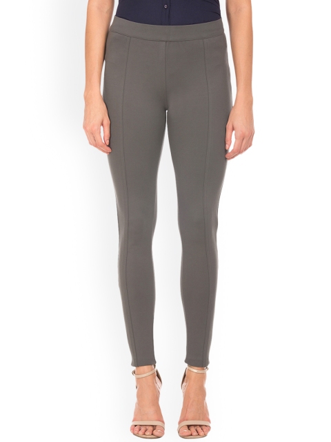 

Cherokee Women Grey Regular Fit Solid Treggings
