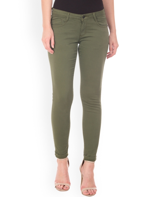 

Cherokee Women Green Regular Fit Solid Regular Trousers