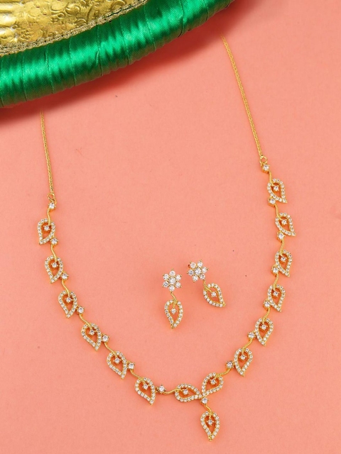 

Voylla Women Gold-Plated Stone-Studded Jewellery Set