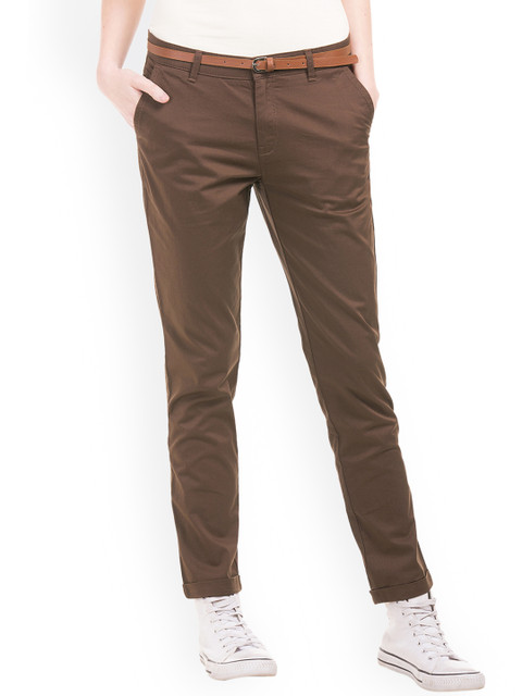 

Cherokee Women Brown Regular Fit Solid Trousers
