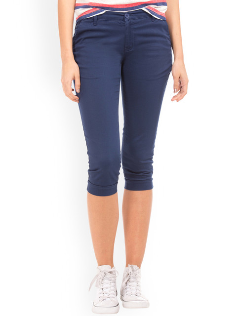 

Cherokee Women Blue Regular Fit Solid Regular Trousers