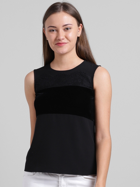 

Zink London Women Black Colourblocked Top