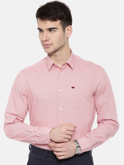 

THE BEAR HOUSE Men Pink Club Slim Fit Checked Formal Shirt