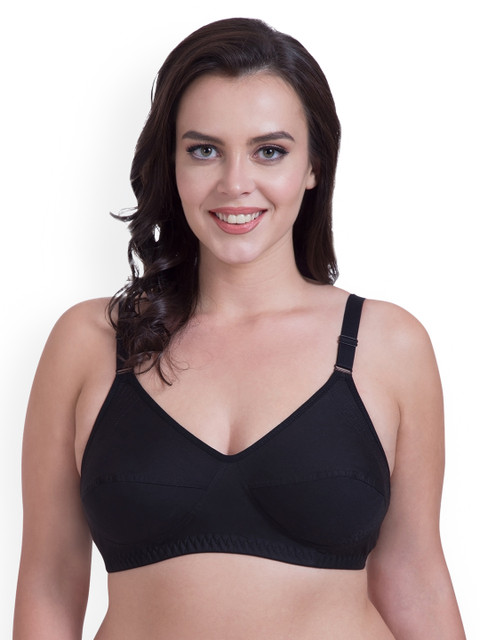 

Rajnie Black Solid Non-Wired Non Padded Everyday Bra RJ660BL
