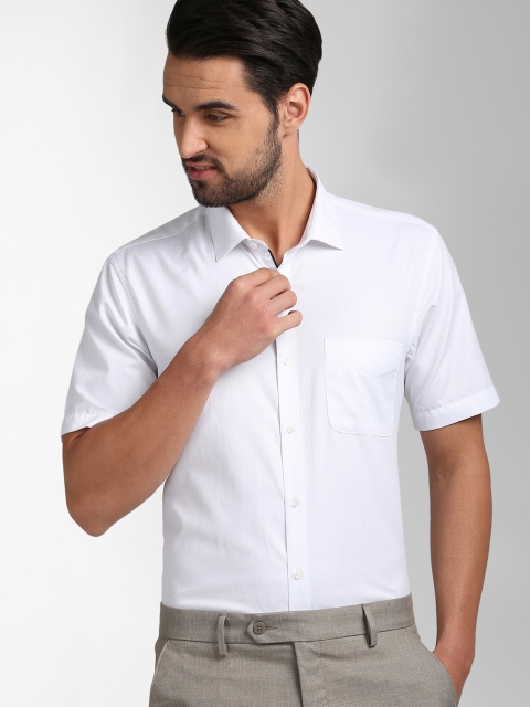 

Peter England Men White Regular Fit Solid Casual Shirt