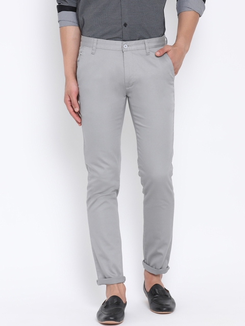 

Richlook Men Grey Slim Fit Solid Regular Trousers
