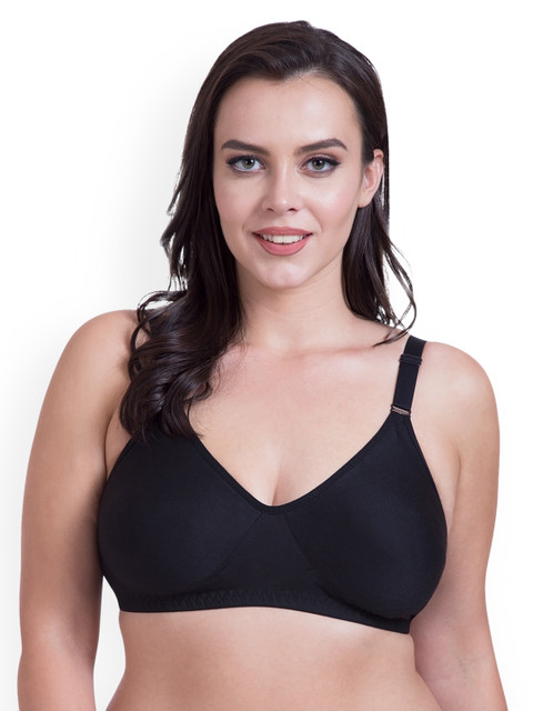 

Rajnie Black Solid Non-Wired Non Padded Everyday Bra RJ666BL