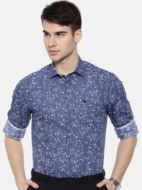 

THE BEAR HOUSE Men Blue Club Slim Fit Printed Formal Shirt