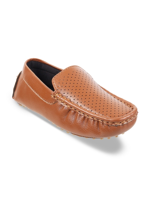 

Mochi Boys Tan Brown Perforated Loafers