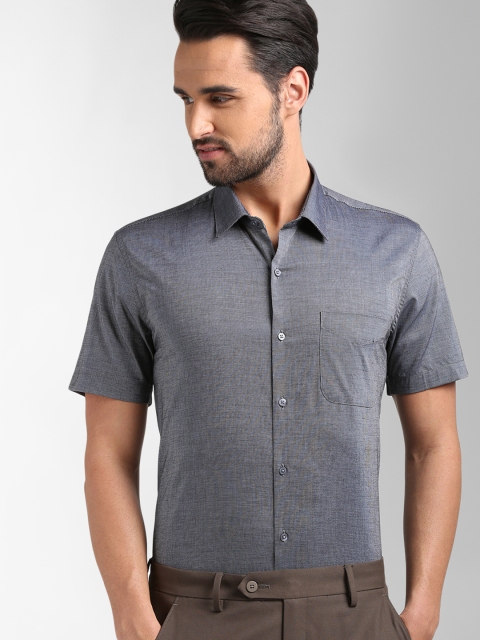 

Peter England Men Grey Slim Fit Solid Formal Shirt