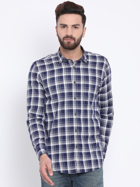 

Richlook Men Blue & White Slim Fit Checked Casual Shirt