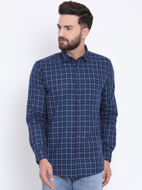 

Richlook Men Blue Slim Fit Checked Casual Shirt