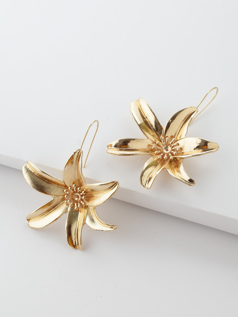 

AVANT-GARDE PARIS Gold-Toned Floral Drop Earrings