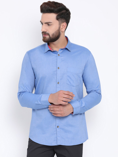 

Richlook Men Blue Slim Fit Solid Casual Shirt