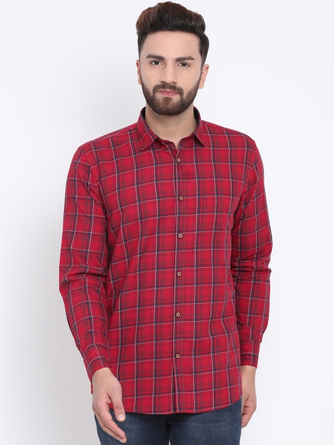 

Richlook Men Red Slim Fit Checked Casual Shirt