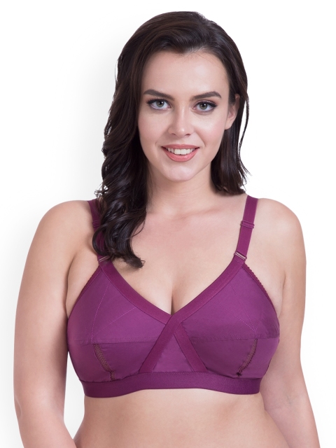 

Rajnie Purple Solid Non-Wired Non Padded Everyday Bra RJ658MG