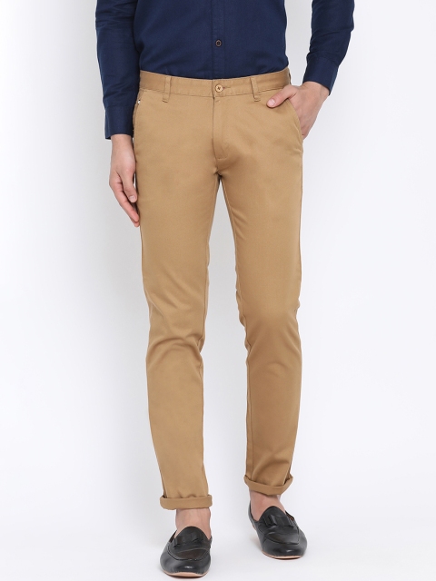 

Richlook Men Beige Slim Fit Solid Regular Trousers