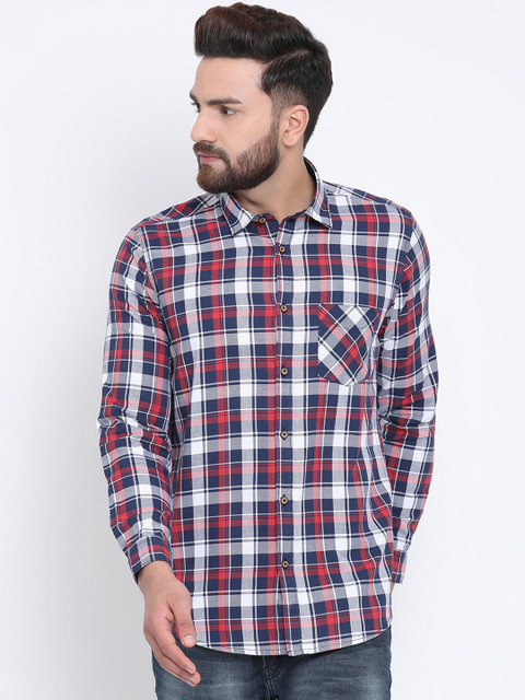 

Richlook Men Blue & Red Slim Fit Checked Casual Shirt