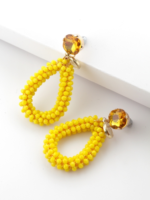 

AVANT-GARDE PARIS Gold-Plated Yellow Chandelier Teardrop Shaped Drop Earrings